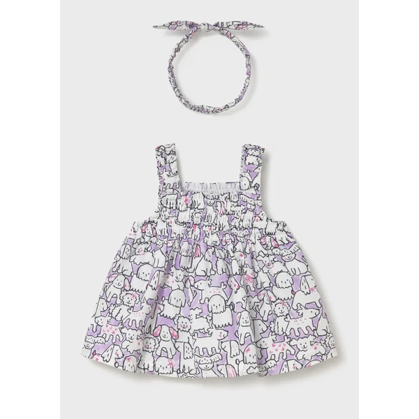 MAYORAL DRESS AND RIBBON LILAC 