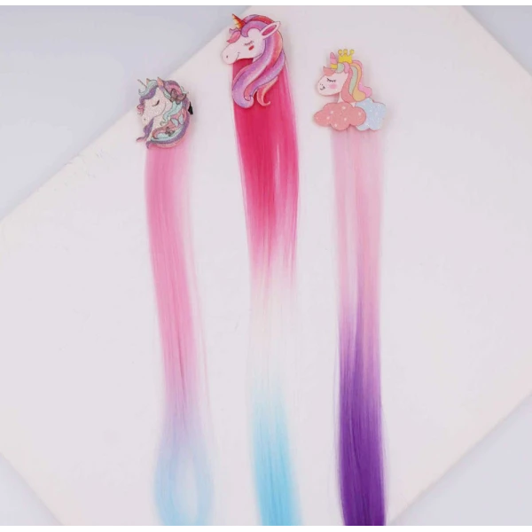 KIDS HAIR STRAND ALLIGATOR CLIP UNICORN - 3 DESIGNS