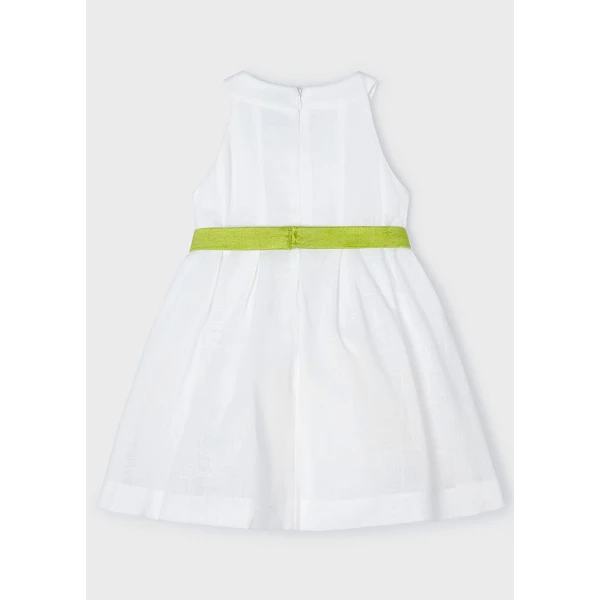 MAYORAL DRESS BELT FLOWERS WHITE