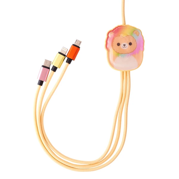SQUISHMALLOWS 3-IN-1 CHARGING CABLE 1.2M - LEONARD THE LION
