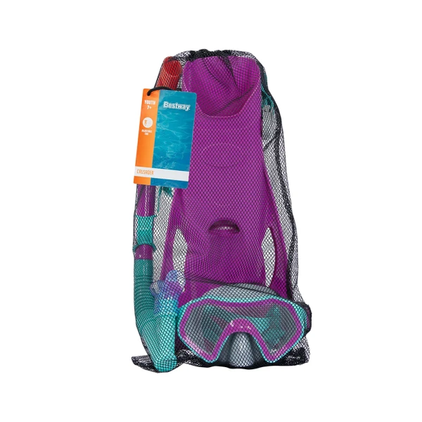BESTWAY SET MASK WITH SNORKEL & FINS PINK