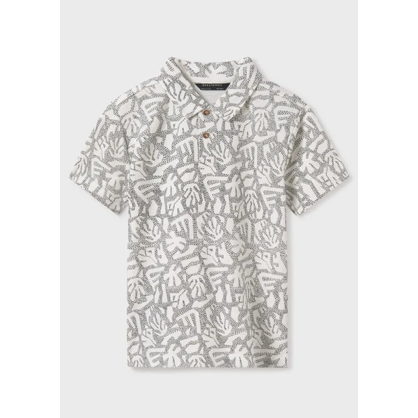 MAYORAL POLO SHORT SLEEVES PRINTED WHITE 