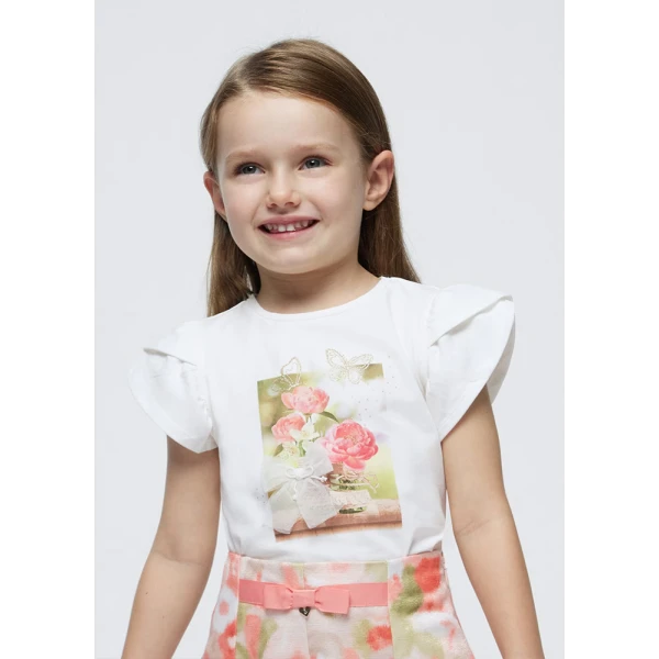 MAYORAL SHORT SLEEVES BLOUSE ECRU-COLORING
