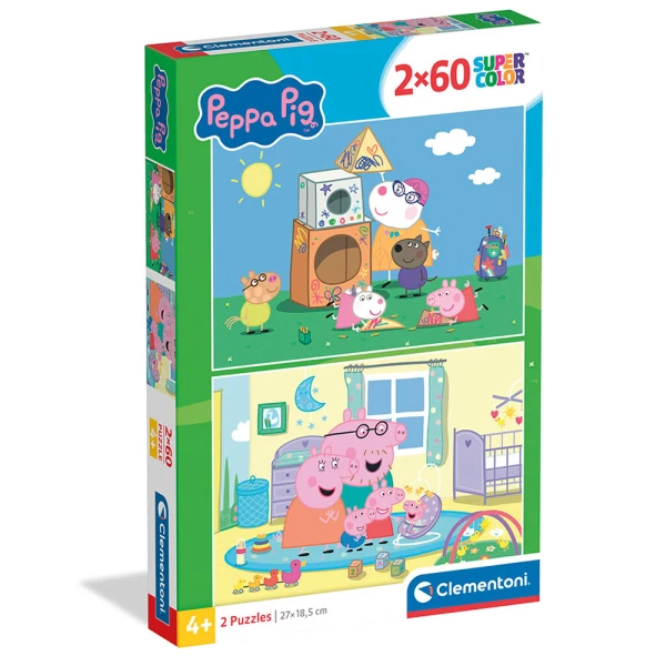 CLEMENTONI KIDS PUZZLE SUPER COLOR PEPPA PIG 2X60 pcs