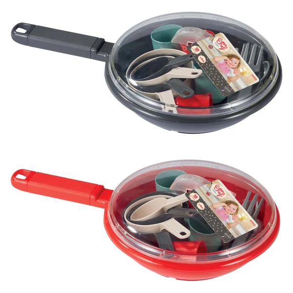 ECOIFFIER TABLEWARE SET IN FRYING PAN - 2 COLOURS