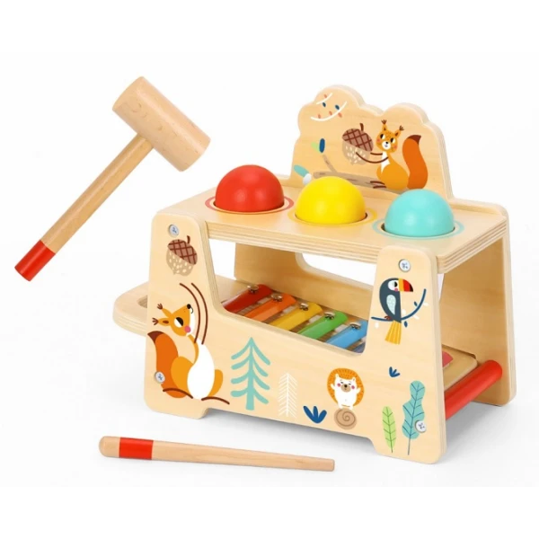 TOOKY TOY WOODEN POUND & TAP BENCH WITH XYLOPHONE