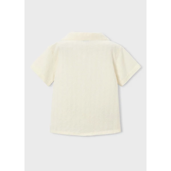 MAYORAL SHIRT SHORT SLEEVES EMBROIDERED CREAM 