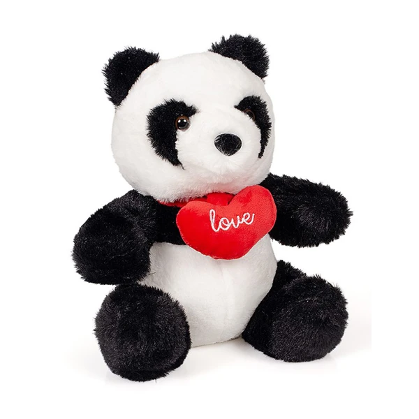 PLUSH PANDA WITH HEART 24 cm