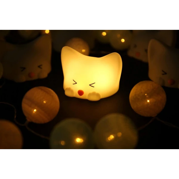 MEGA LIGHT ΠΑΙΔΙΚΗ ΔΙΑΚΟΣΜΗΤΙΚΗ ΛΕΥΚΗ ΛΑΜΠΑ - CATTY CAT