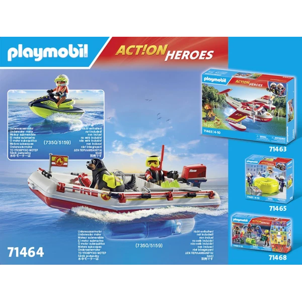 PLAYMOBIL CITY ACTION FIREBOAT WITH AQUA SCOOTER