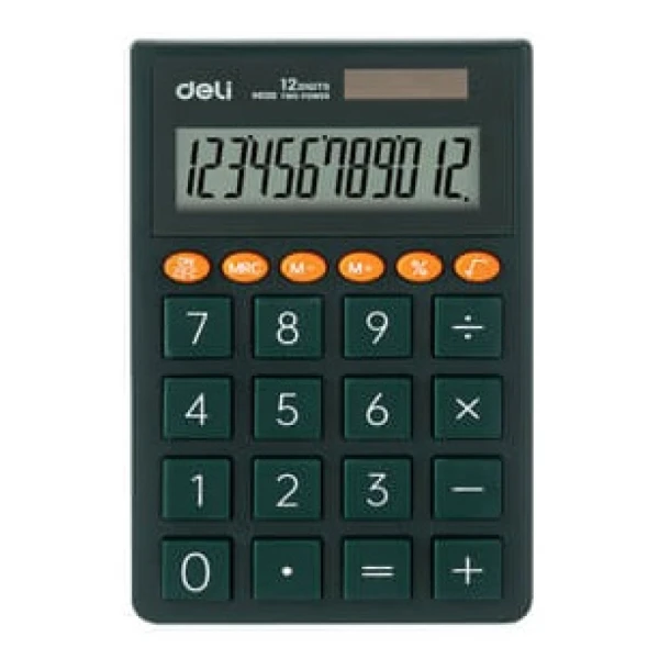 DELI CALCULATOR 12 DIGITS DARK GREEN