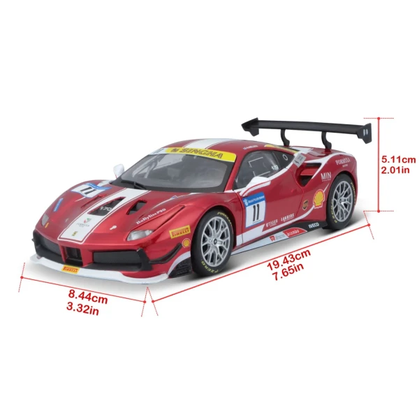 BBURAGO 1:24 RACE FERRARI 488 CHALLENGE RED