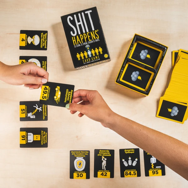 AS GAMES BOARD GAME SHIT HAPPENS FOR AGES 18+ AND 2+ PLAYERS