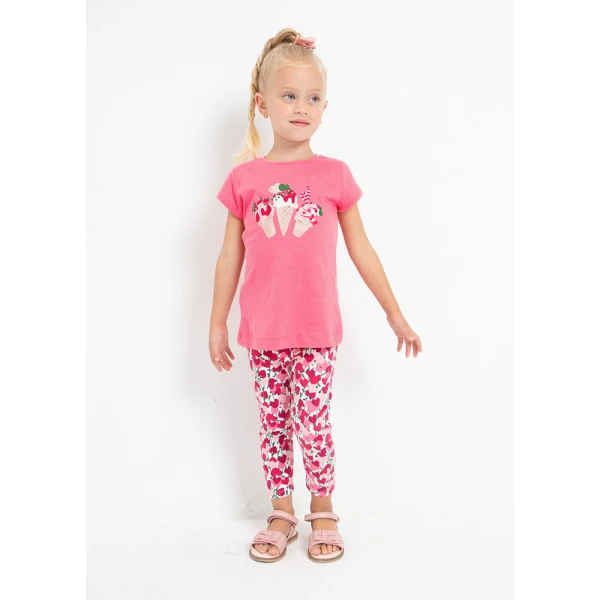 MAYORAL PRINTED SHORT SLEEVE BLOUSE PINK FUCHSIA