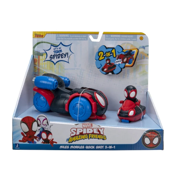SPIDEY AND HIS AMAZING FRİENDS VEHICLE 15 cm 2 IN 1 MILES MORALES