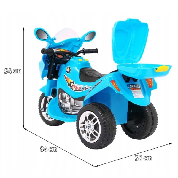 ELECTRIC MOTORCYCLE 6V BLUE WITH LIGHTS AND SOUNDS