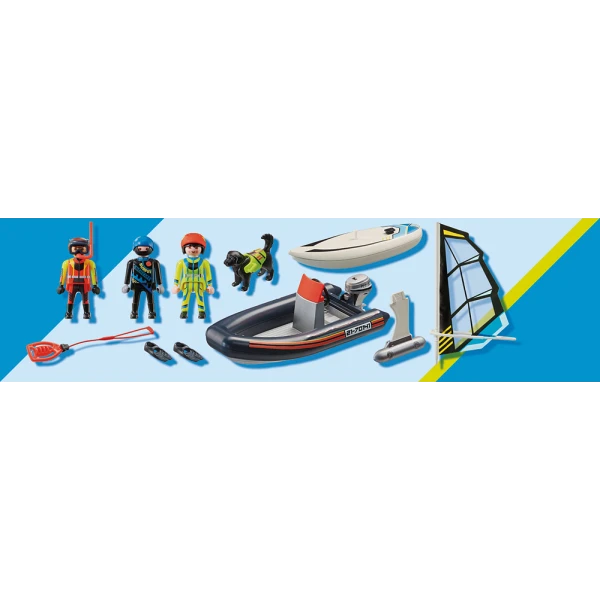 PLAYMOBIL CITY ACTION ΔΙΑΣΩΣΗ ΙΣΤΙΟΦΟΡΟΥ ΜΕ ΦΟΥΣΚΩΤΟ ΣΚΑΦΟΣ